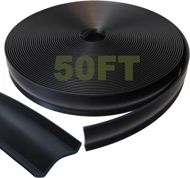 Silvaxis 1" RV Vinyl Trim Molding Insert - 50FT RV Screw Cover Trim - Rubber Vinyl Weather Stripping Exterior - UV Resistant Corner Molding Exterior Rain Gutter & Roof Edge Trim for Trailer, Camper - Image 1